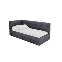 EINZELLBETT Jugendbett mit Bettkasten, Rechts - BEMY 100x200 Dunkelgrau - Titanfarben, Holzwerkstoff/Textil (100/200cm) - ALTDECOR