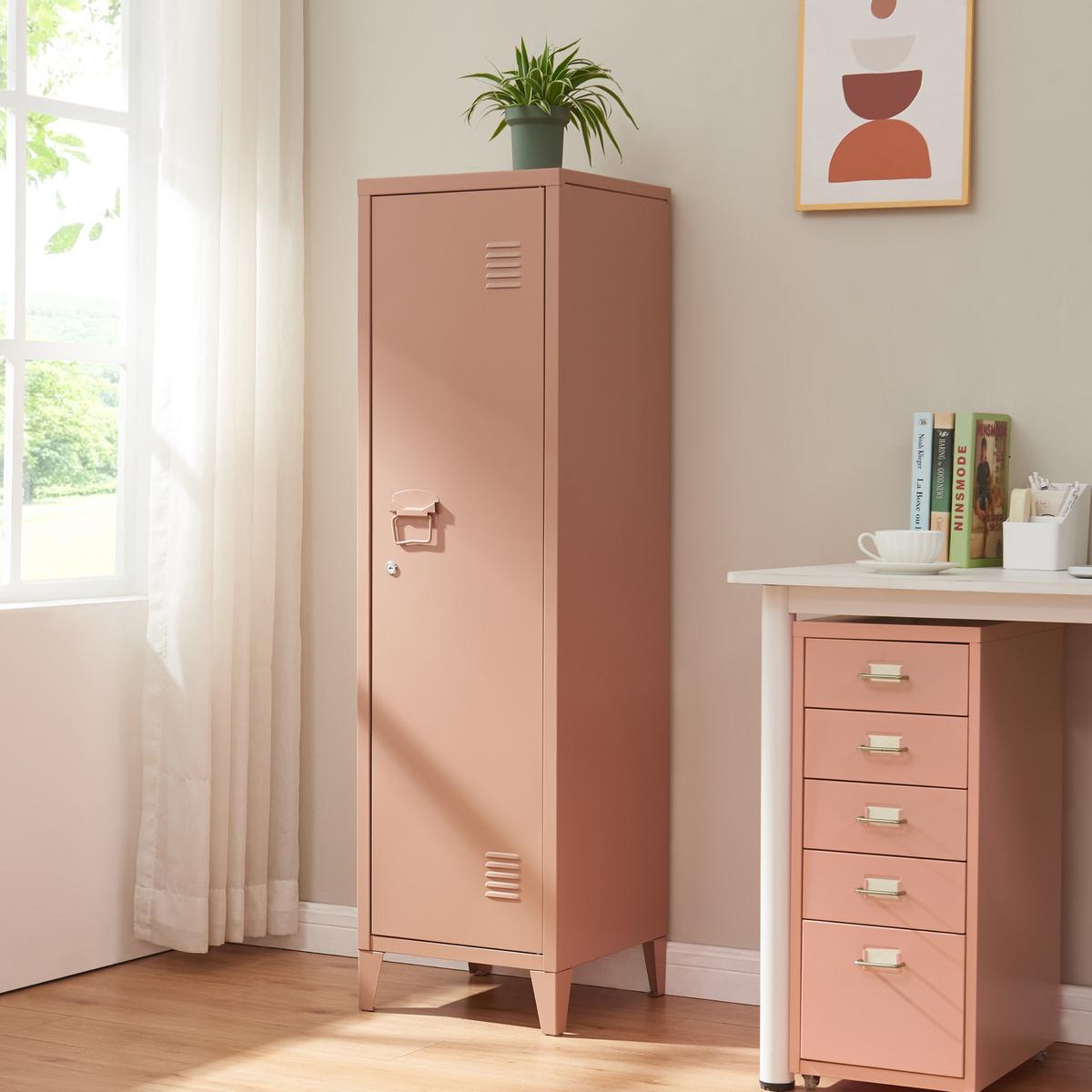 EINZELSPIND Kurikka - Hellbraun, Metall (38/137/38cm) - [en.casa]