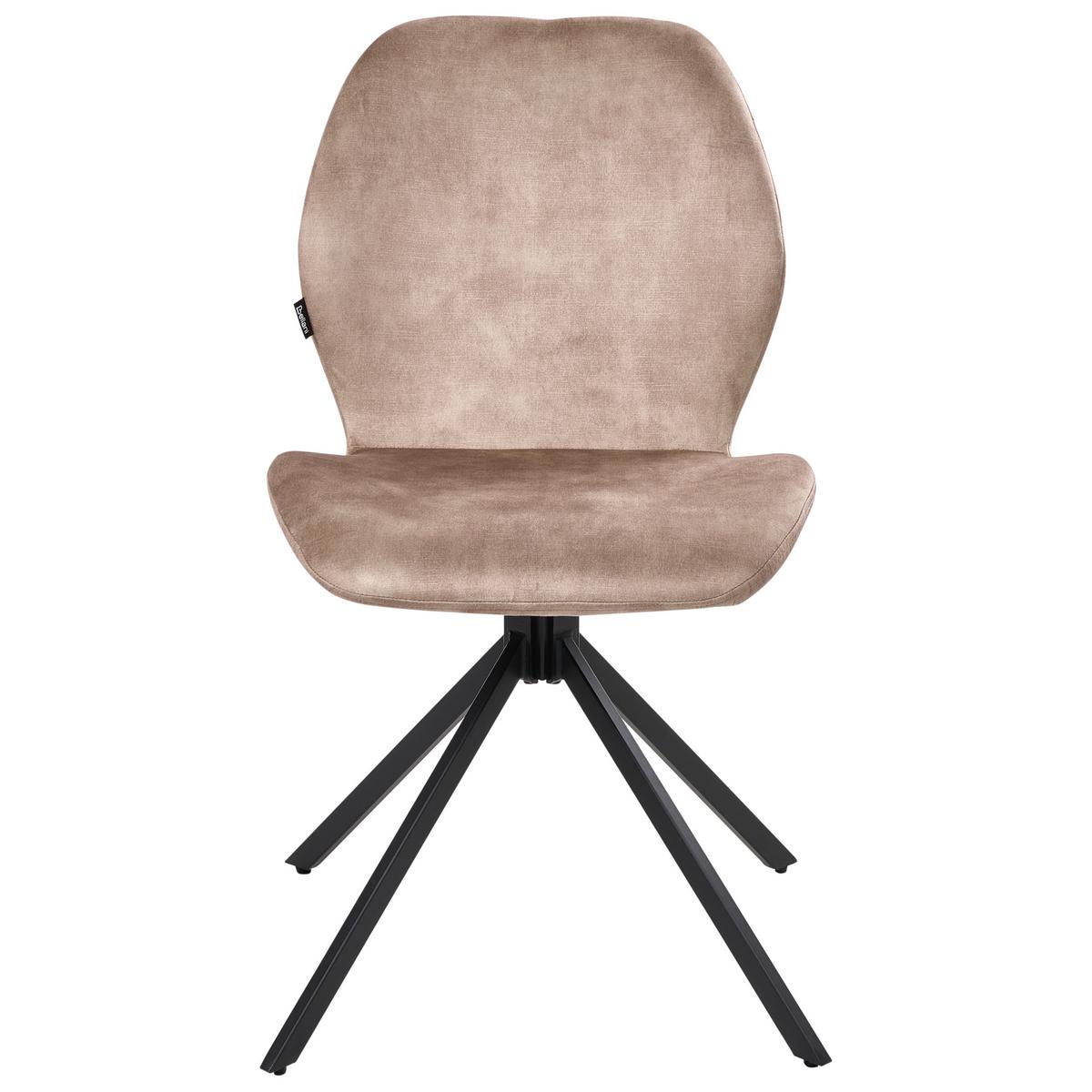 ESSZIMMERSTUHL 4er-Set drehbar Samtstoff Beige Morrison - Beige, Textil (50/86/56cm) - Beliani
