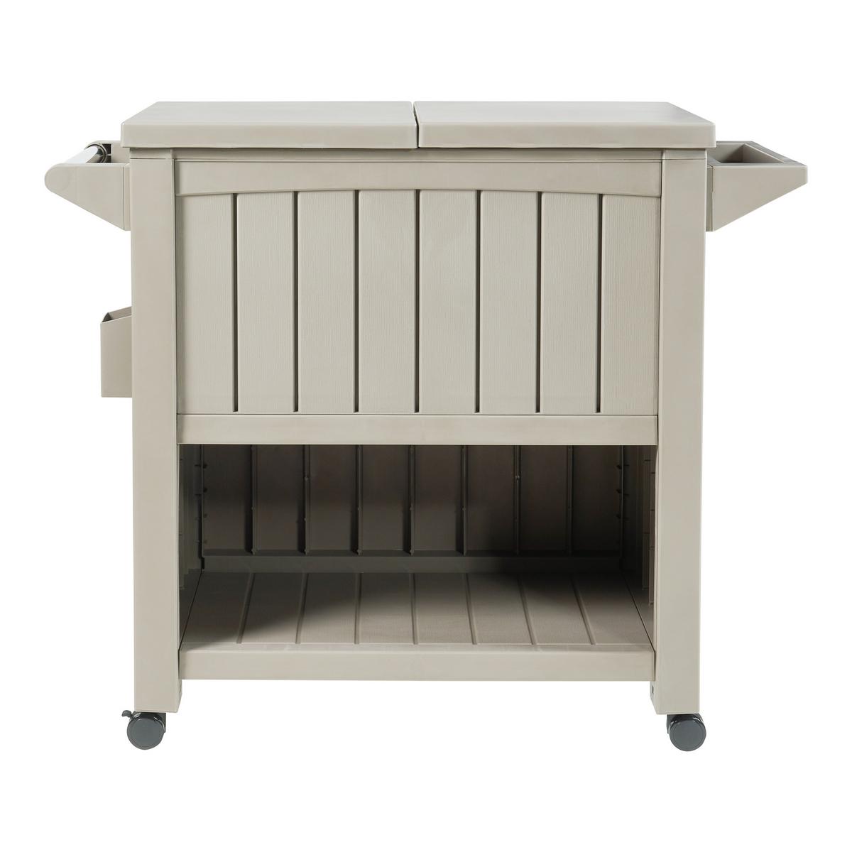 OUTDOOR-SERVIERWAGEN Arsita - Beige, Kunststoff (102/87/47cm) - casa.pro