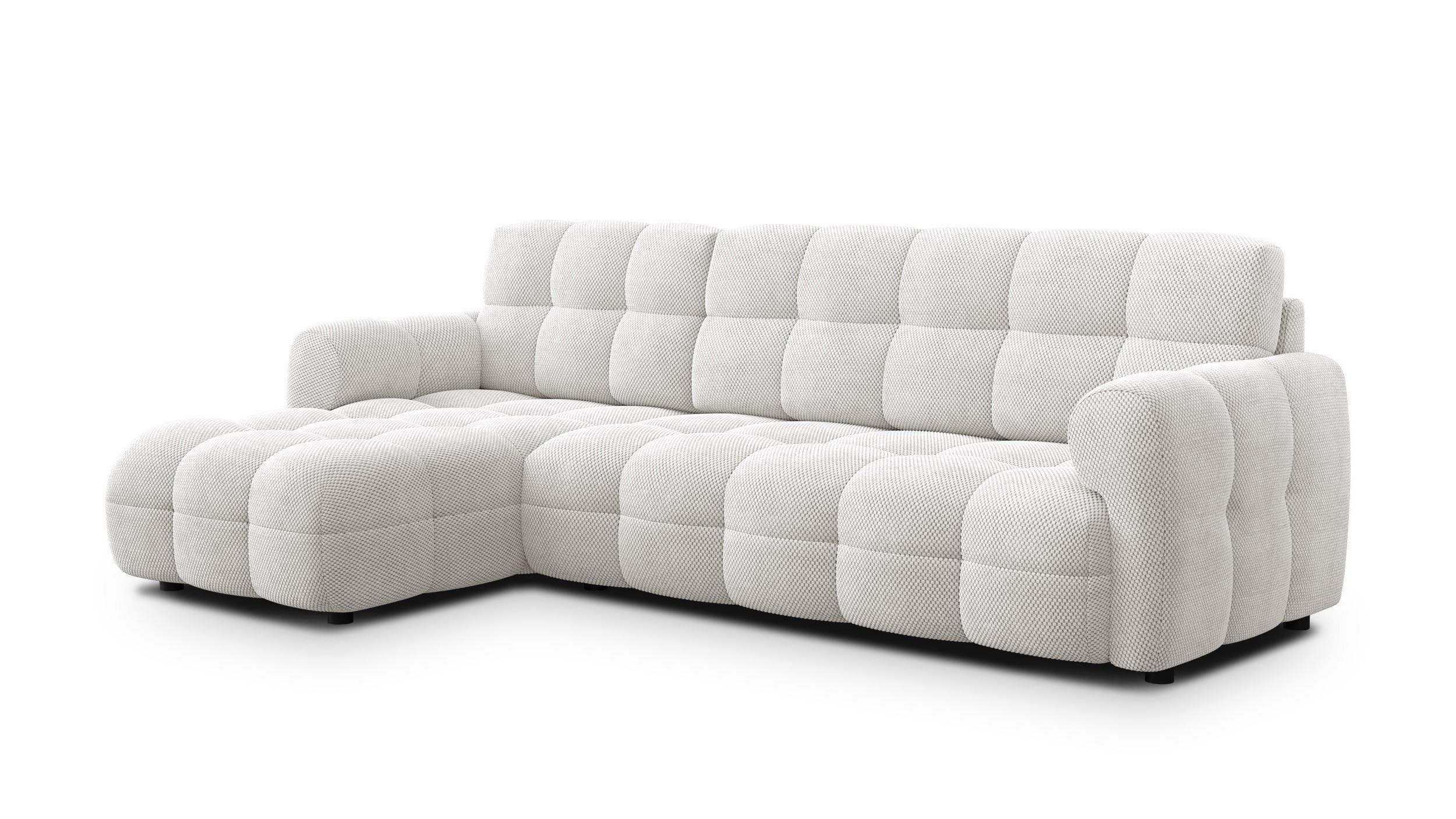 ECKSOFA MELLOW 4-Sitzer, creme - Creme/Schwarz, Holz/Textil (262/156cm) - Wozimo
