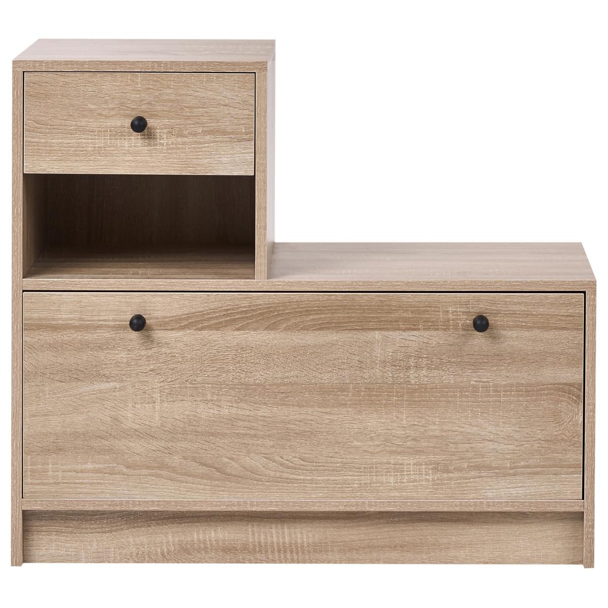 FLUR-SET Hellbraun Cooma - Hellbraun/Braun, Holzwerkstoff (77/70/35cm) - Beliani