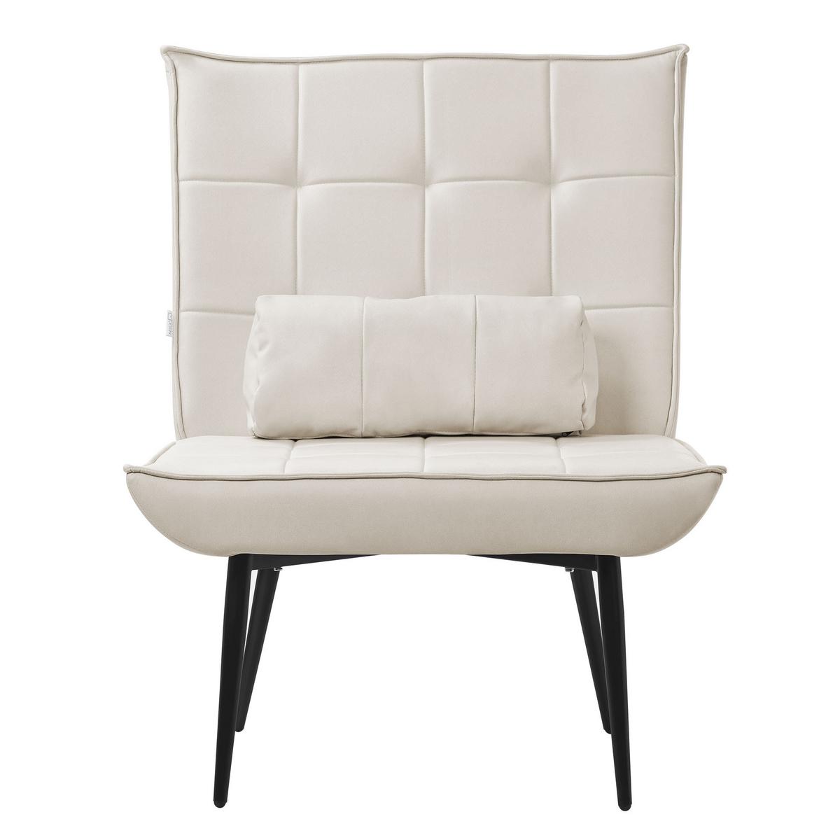 RELAXSESSEL Weiß - Beige/Schwarz, Metall (97/100/79cm) - ML-DESIGN