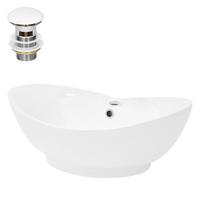 WASCHBECKEN - Weiß, Keramik (39.5/20.5/59cm) - ML-DESIGN