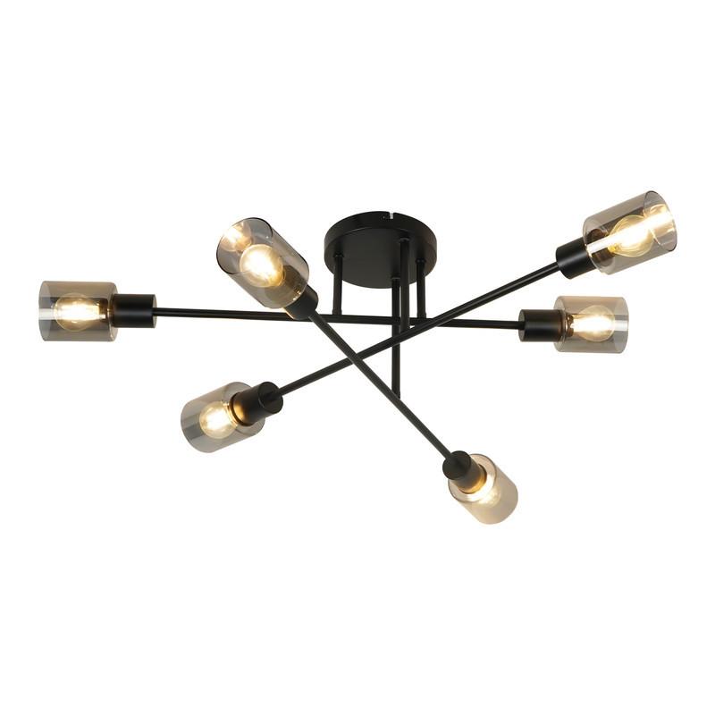 DECKENSTRAHLER Duty 6-flammig 74.2/24.5/15cm - Schwarz, Metall (74.2/24.5/15cm) - Nettlife