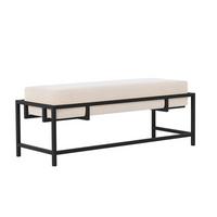 POLSTERBANK GLAM 80 cm Schwarz / Creme ,Metallgestell - Creme, Textil/Metall (80/45/35cm) - Idohome