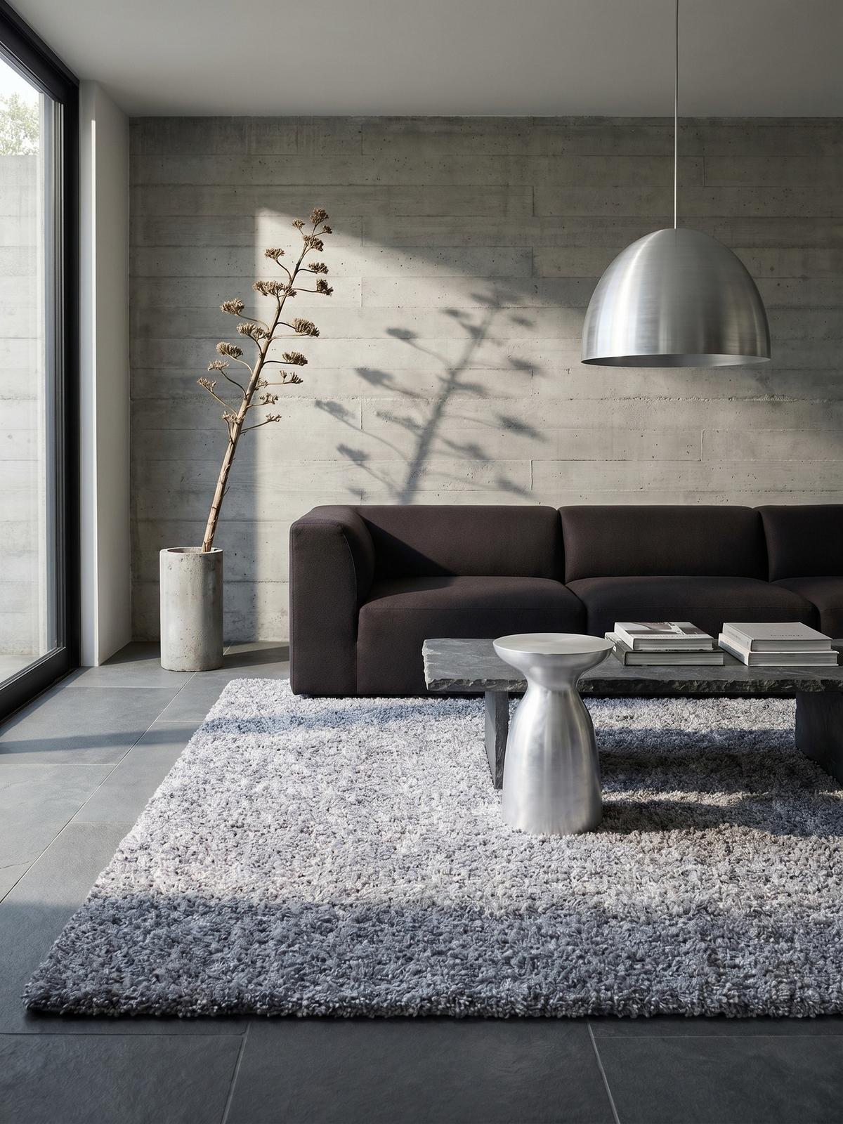 HOCHFLORTEPPICH RHEIN, einfarbig, aus Polypropylen, Hellgrau, 100 x 200 cm - Grau, Textil (200/100cm) - KADIMA DESIGN