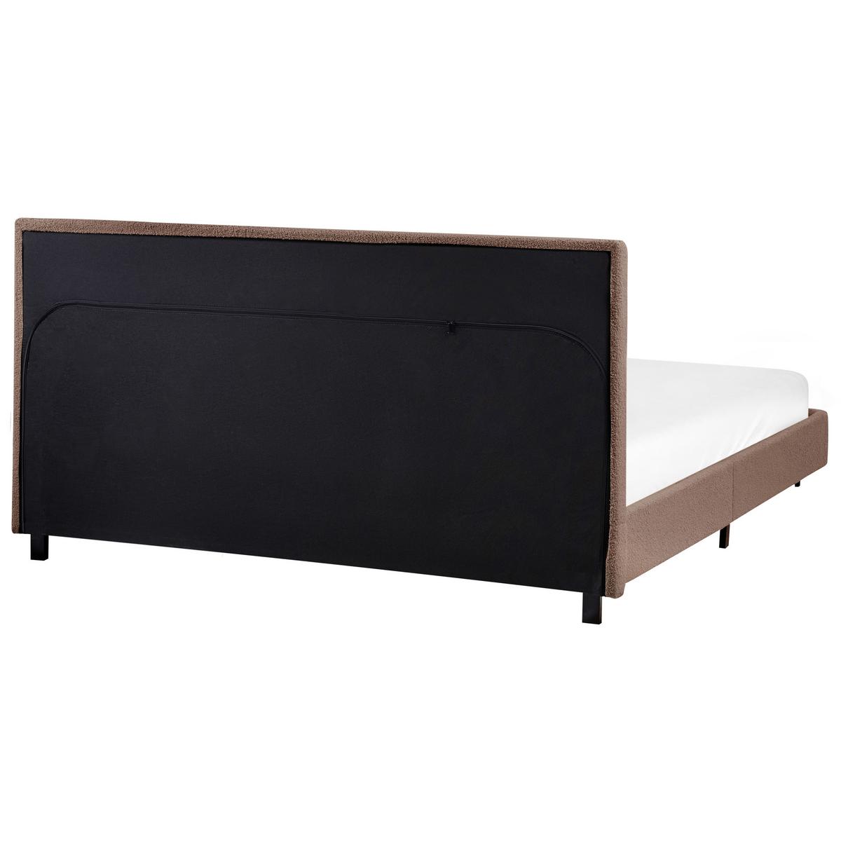 BETT mit Lattenrost 180/200 cm Braun Albi - Schwarz/Braun, Textil (180/200cm) - Beliani