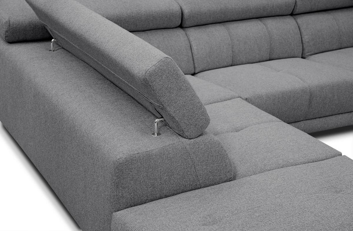 ECKSOFA MORELLO 5-Sitzer, grau - Schwarz/Grau, Holzwerkstoff/Textil (158/269cm) - Wozimo