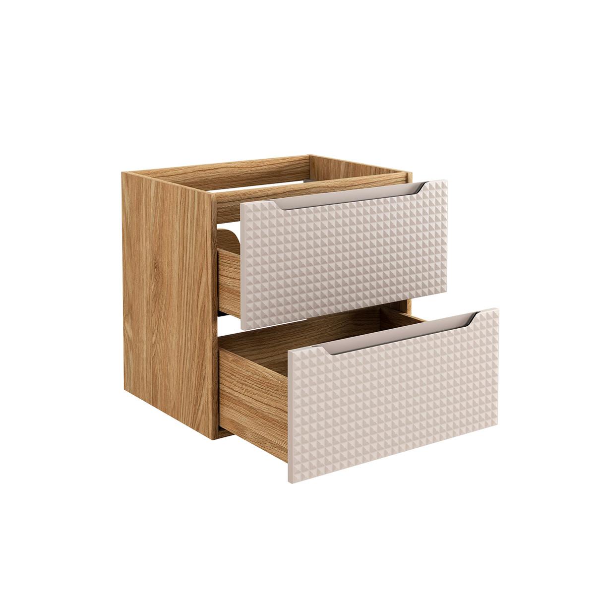 BADMÖBEL 121cm Mallory 2er-Set Beige und Holz - Braun, Holzwerkstoff (121/57/46cm) - Petits-meubles