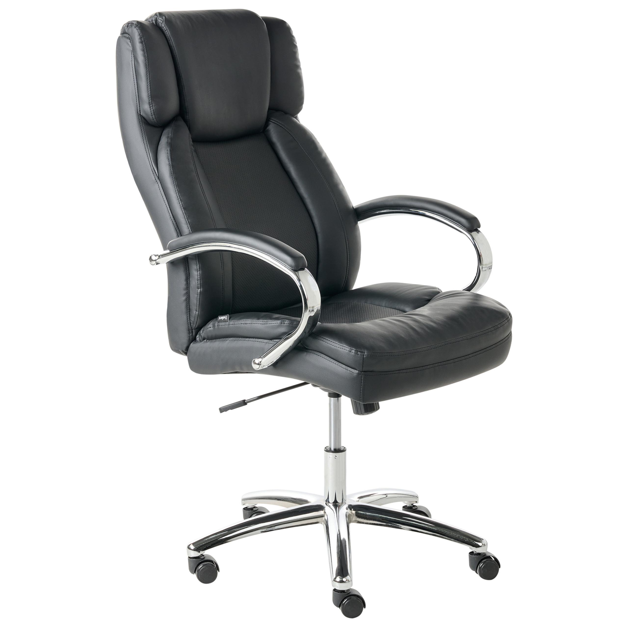 CHEFSESSEL Kunstleder Schwarz Honor - Schwarz, Kunststoff (65/112/65cm) - Beliani