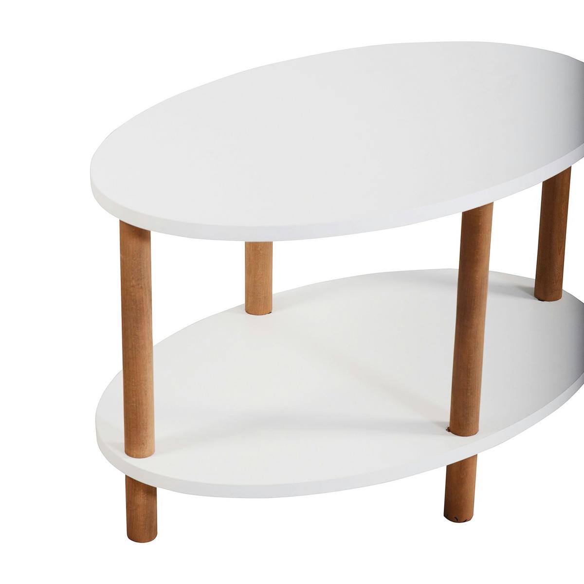 COUCHTISCH Højreby 70/44/43 cm - Weiß/Naturfarben, Holz/Holzwerkstoff (70/44/43cm) - [en.casa]