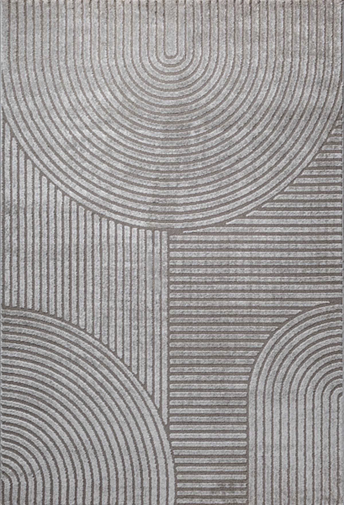 TEPPICH Kurzflor CETINA Geometrisch Polypropylen-Polyester Grau 160 x 230 cm - Grau, Textil (160/230cm) - KADIMA DESIGN