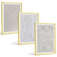 BILDER SET 3er Set - 40x60 cm Goldrahmen - Sandmuster geometrische Strukturen - Goldfarben, Kunststoff (40/60cm) - TULUP