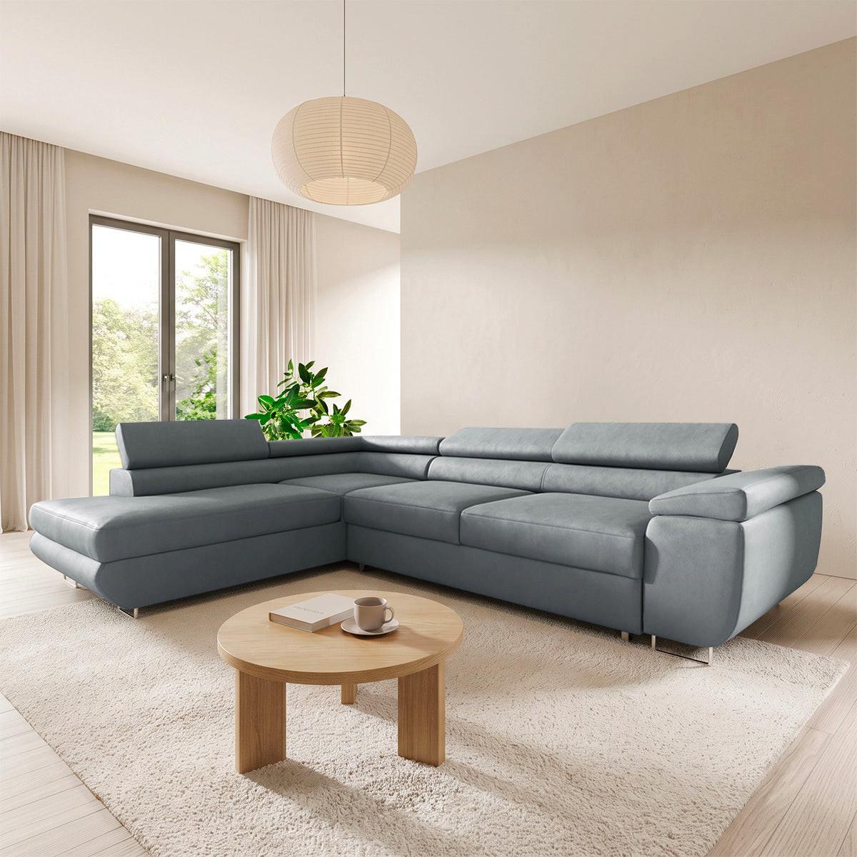 ECKSOFA Lyam 4 Sitzplätze Hellgrau - Grau, Textil (271/201cm) - Petits-meubles