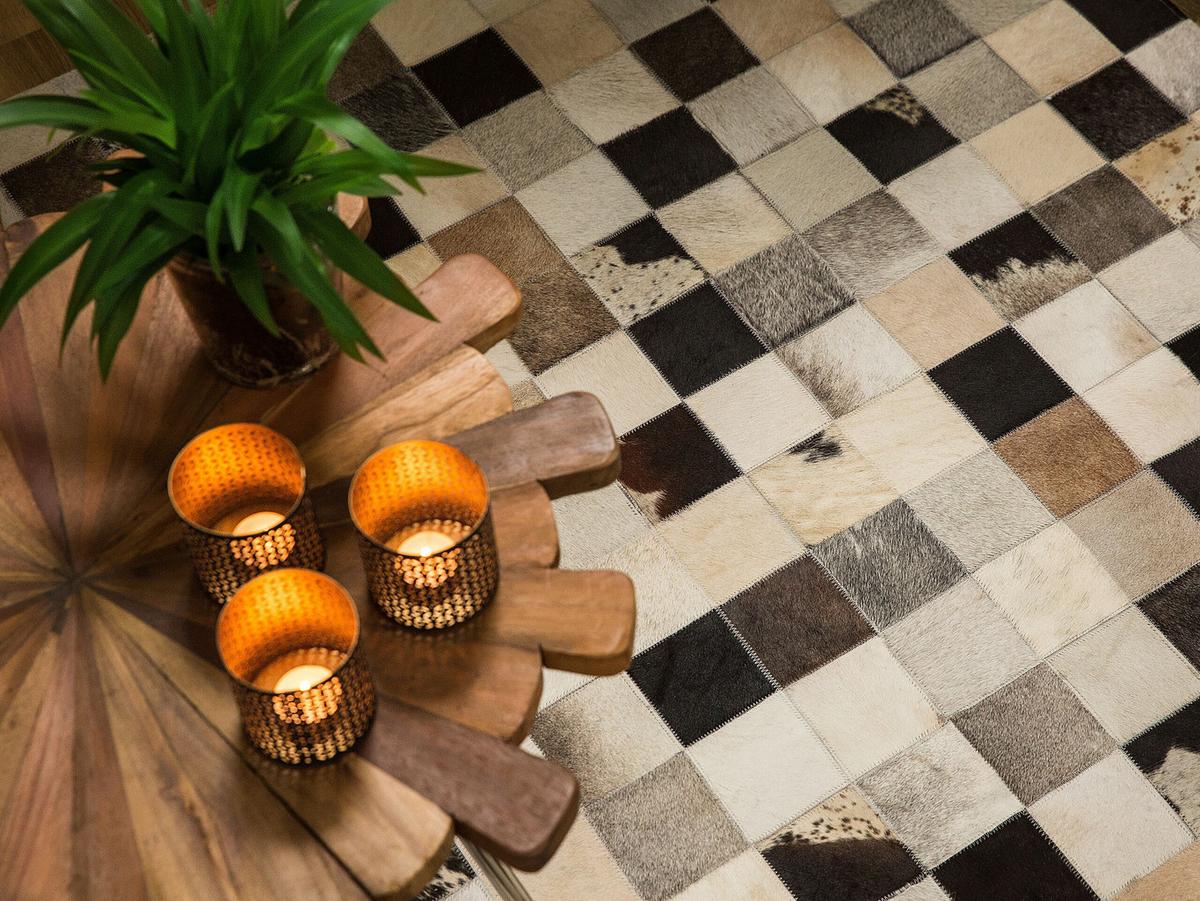 KURZFLOR-TEPPICH Rize 230/160 cm - Multicolor, Fell (160/230cm) - Beliani