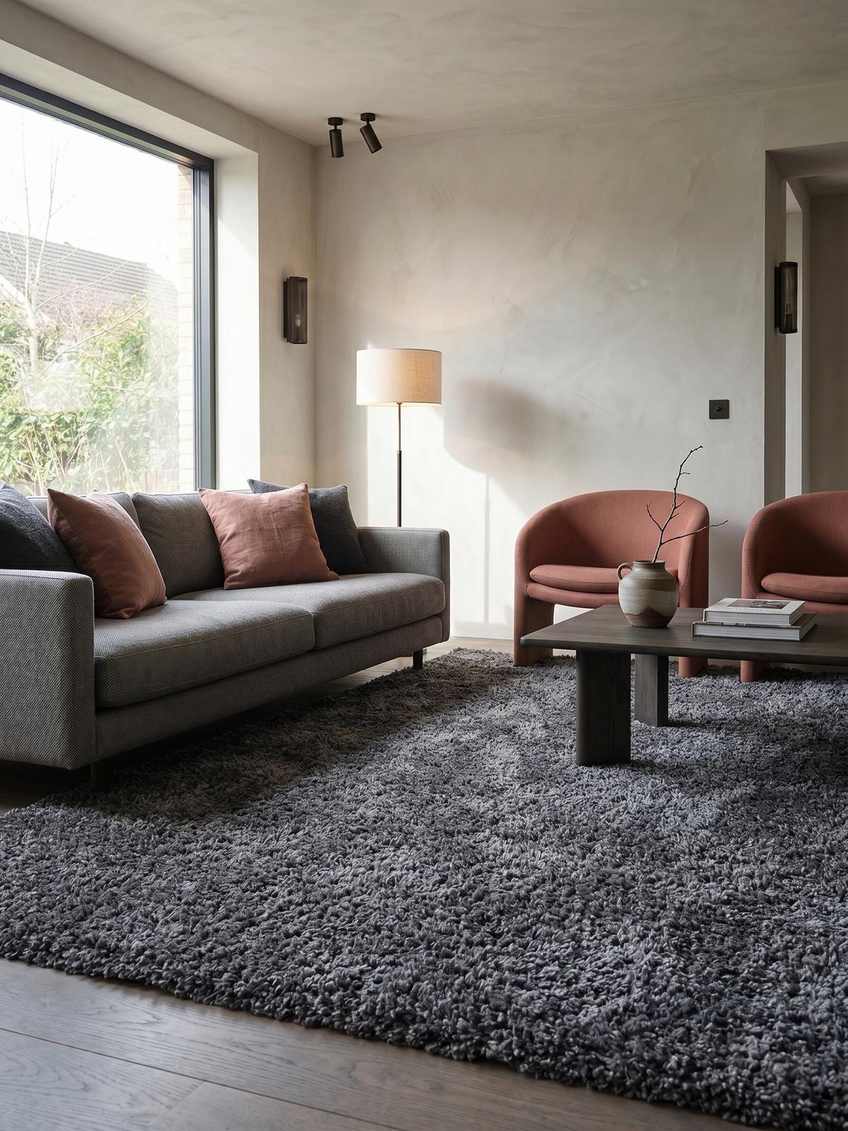 HOCHFLORTEPPICH RHEIN, einfarbig, aus Polypropylen, Grau, 100 x 200 cm - Grau, Textil (200/100cm) - KADIMA DESIGN