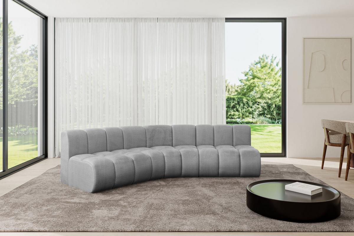 ECKSOFA modulares Sofa Montra-L1 - 290x174x70 cm Grau - Hellgrau, Holzwerkstoff/Textil (290/174cm) - ALTDECOR