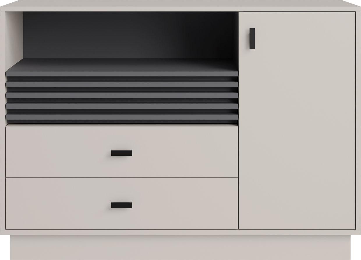 KOMMODE PUNTO 120/85/40cm mit 2 Schubladen 1 Türen Kaschmir - Kaschmir, Holzwerkstoff (120/85/40cm) - MASSENO