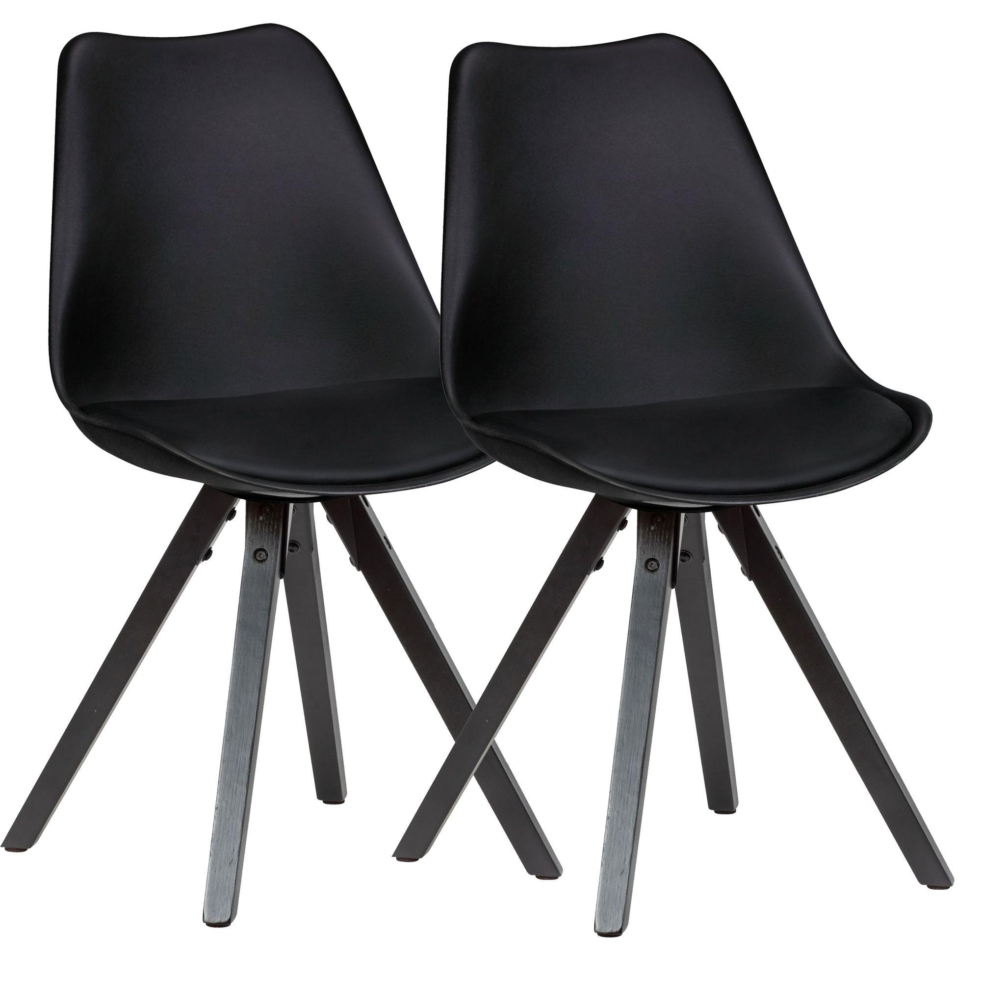 ESSZIMMERSTUHL Stoffbezug mit Holzgestell Modern gepolstert, Schwarz 49x52x87 cm - Schwarz, Holz/Kunststoff (49/87/52cm) - KADIMA DESIGN