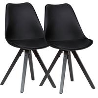 ESSZIMMERSTUHL Stoffbezug mit Holzgestell Modern gepolstert, Schwarz 49x52x87 cm - Schwarz, Holz/Kunststoff (49/87/52cm) - KADIMA DESIGN