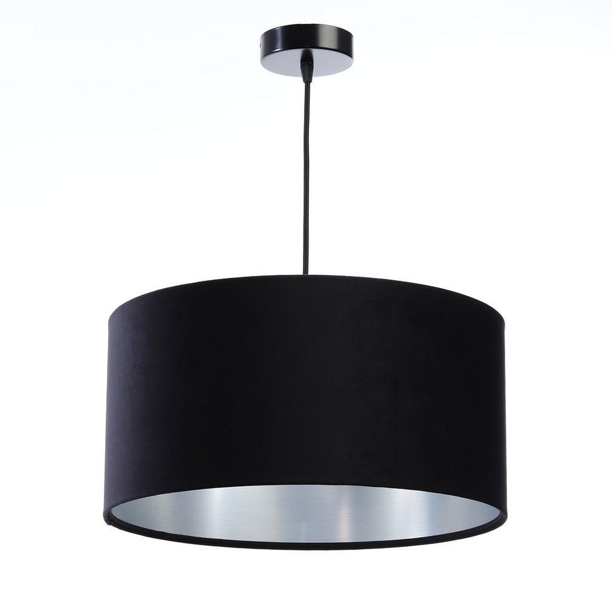 HÄNGELEUCHTE Schwarz 50/25 cm - Silberfarben/Schwarz, Kunststoff (50/0.8/25cm) - ONZENO