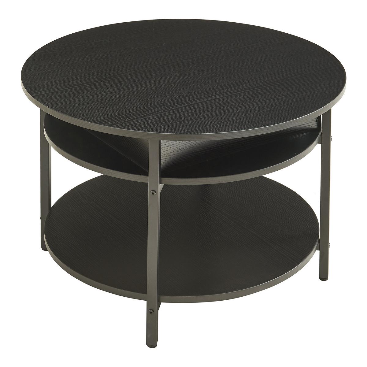 COUCHTISCH Kandas 70/49 cm - Schwarz, Holzwerkstoff/Metall (70/70/49cm) - [en.casa]