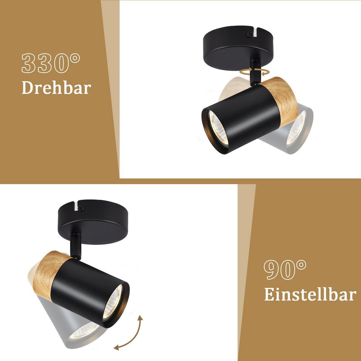 DECKENLEUCHTE Doris 1-flammig 9/9/15 cm - Schwarz, Metall (9/9/15cm) - Nettlife