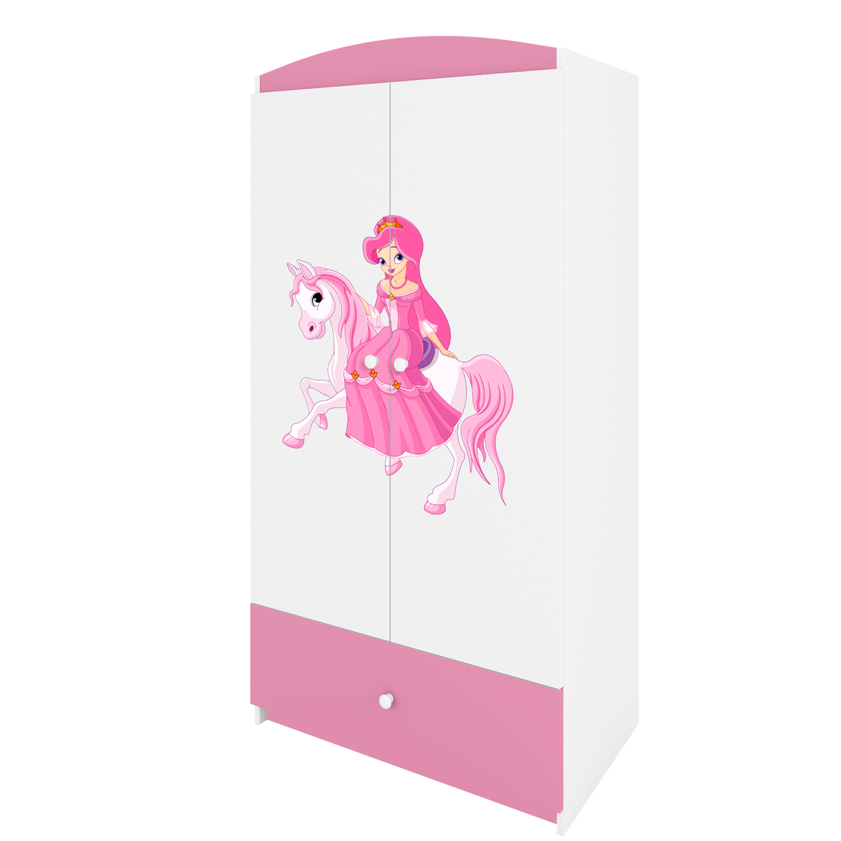 KINDERKLEIDERSCHRANK Prinzessin II - Hellrosa, Holzwerkstoff (90/175/52cm) - RAUMHIRSCH FURNITURE