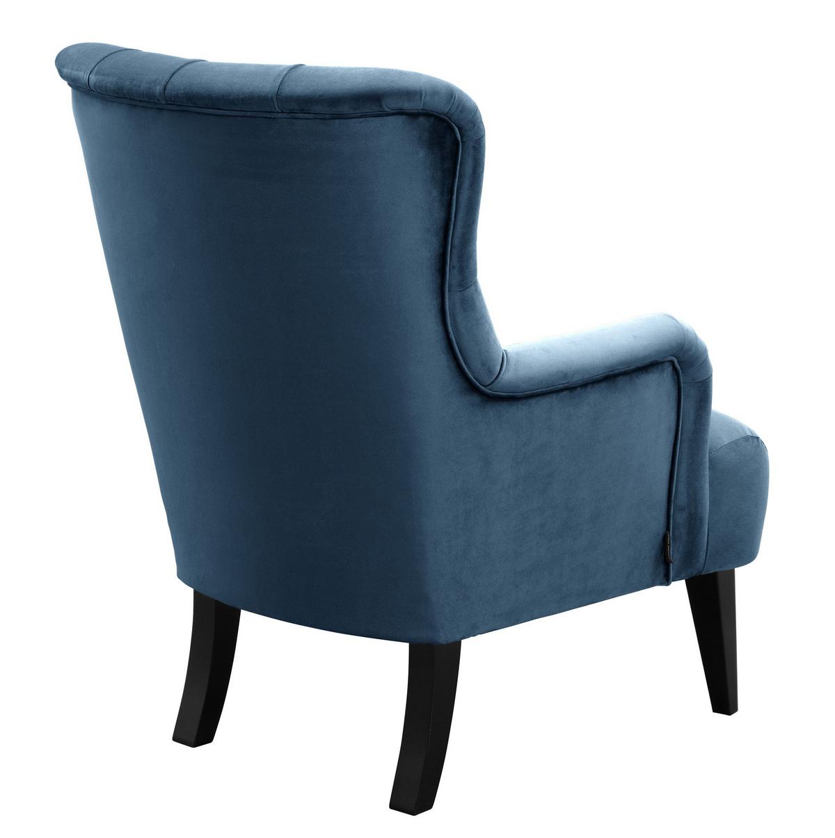 SESSEL Kayley Samtvelours dunkelblau - Dunkelblau, Kunststoff (71/97/82cm) - 58aufmkessel