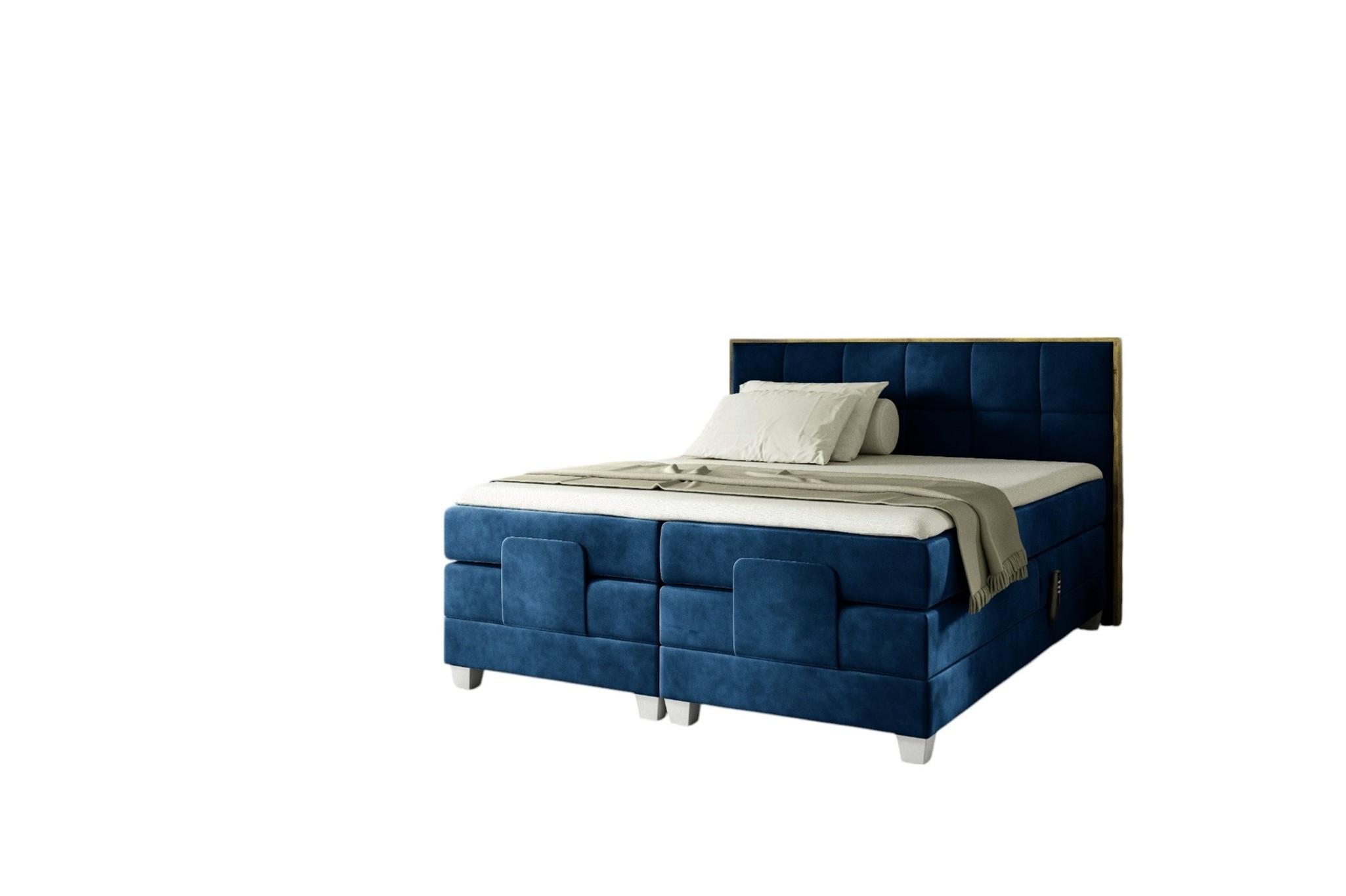 BOXSPRINGBETT Elektrisch Henry - Blau, Holzwerkstoff/Textil (140/200cm) - Fun Möbel