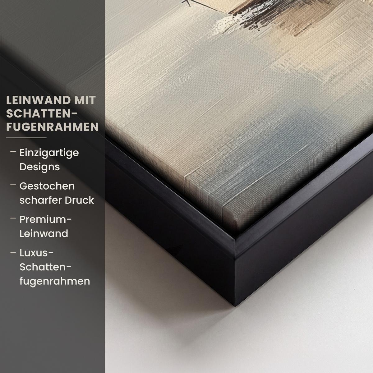 LEINWAND Bilder mit Rahmen - Segelschiff - Meer - Bewölkt - 30x40 - Creme, Textil (30/40cm) - MuchoWow