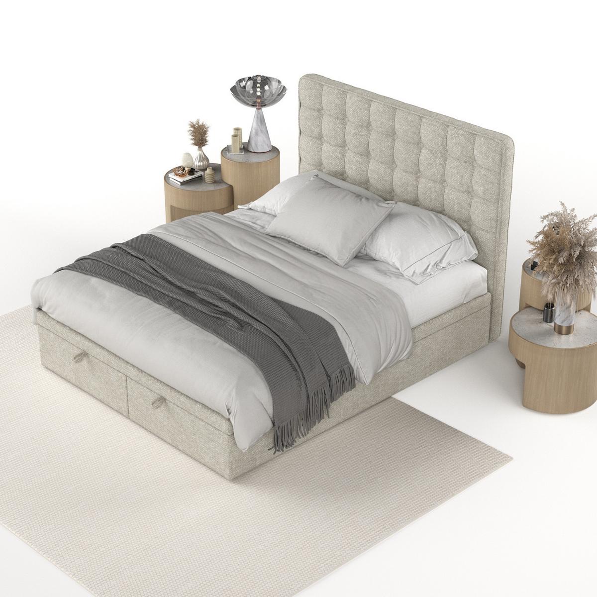 POLSTERBETT Celestia mit Stauraum 120/200 cm Beige im Alta Stoff - Beige/Schwarz, Holz/Holzwerkstoff (120/200cm) - AltaBeds