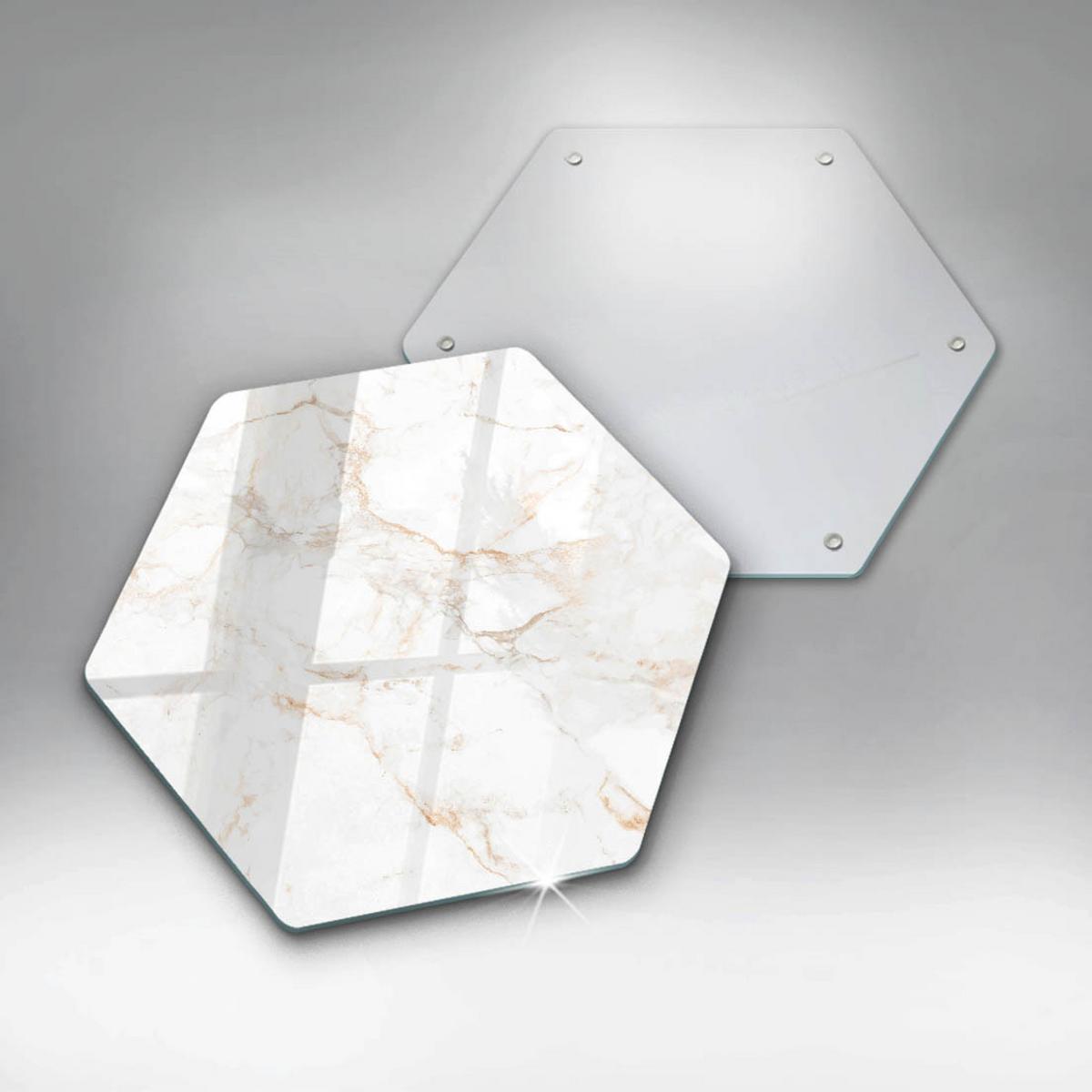 GLASPLATTE 40 cm Eleganter Stein Marmor - Weiß, Glas (40/40cm) - Wallfluent