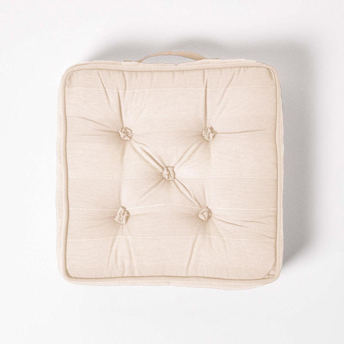 SITZKISSEN Rajput creme 40/40/8 cm - Beige, Textil (40/40/8cm) - Homescapes