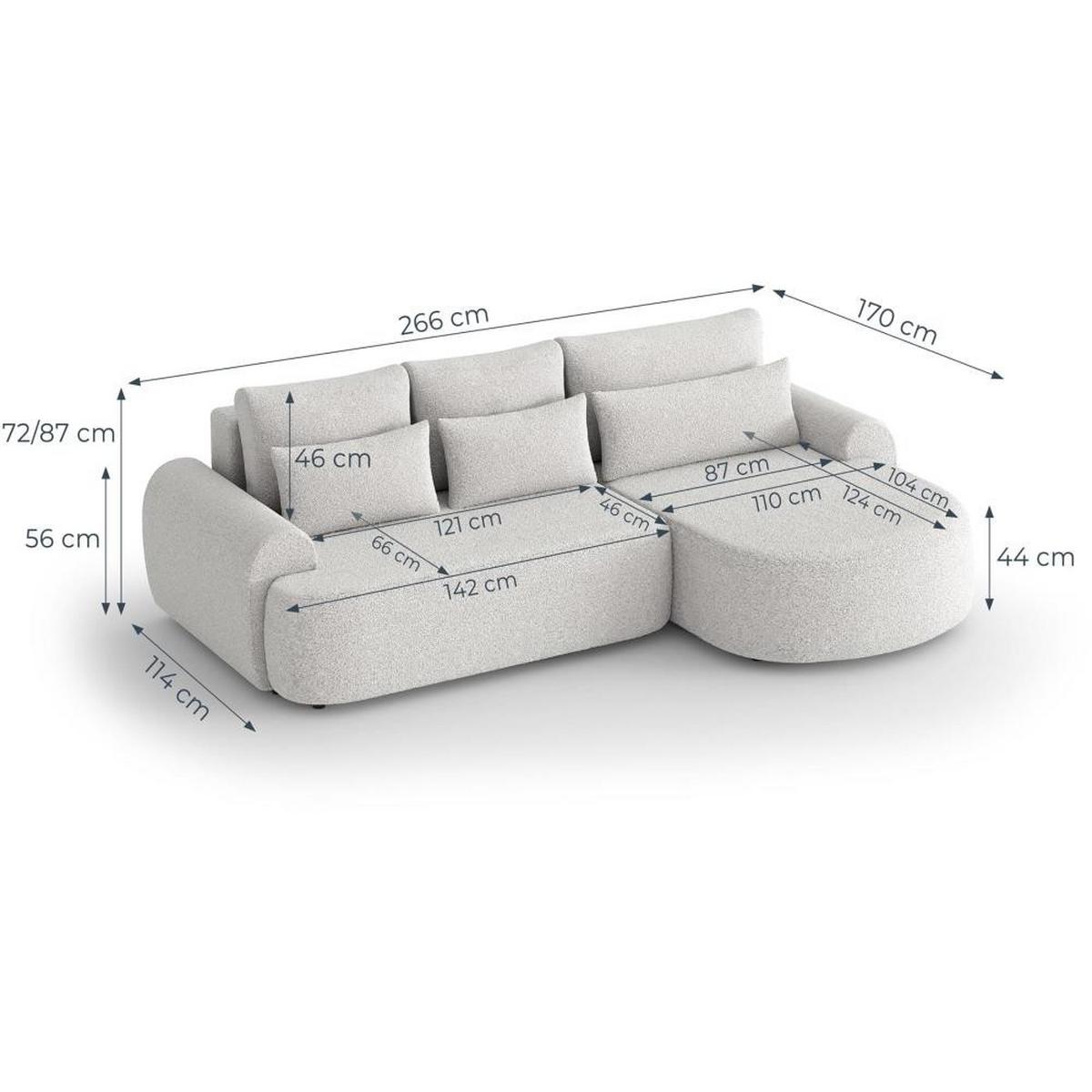 ECKSCHLAFSOFA Olivio L Hellgrün, rechts - Schwarz/Hellgrün, Kunststoff/Textil (266/170cm) - Beautysofa