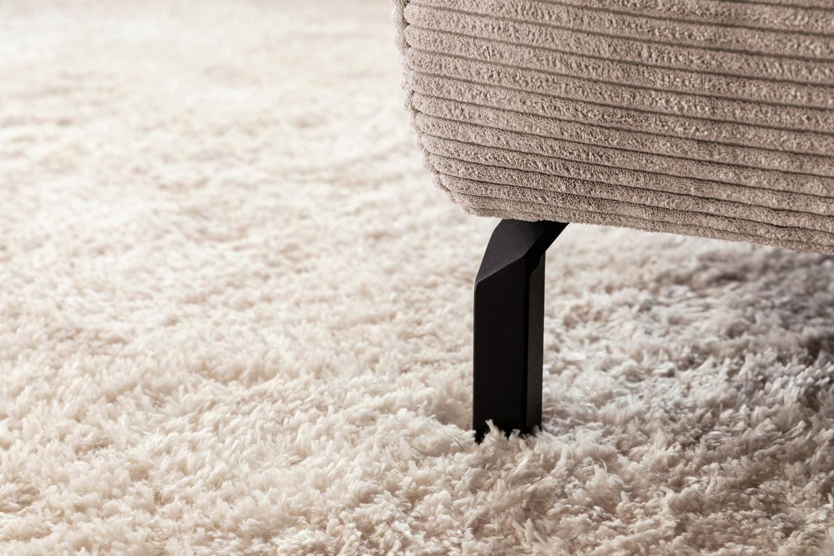 ECKSOFA MIT MOTORISCHEM SITZVORZUG DELIA Taupe Cord Relaxfunktion - Taupe/Schwarz, Textil/Metall (312/219cm) - KAWOLA