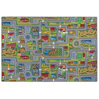 KINDER SPIEL STRASSENTEPPICH - Grau/Grün, Textil (160/200cm) - Snapstyle
