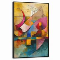 LEINWAND Bilder mit Rahmen - Kunst - Abstrakt - Modern - 60x90 - Gelb, Textil (60/90cm) - MuchoWow