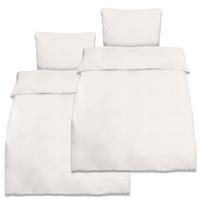 BETTWÄSCHE Julie 155/220 cm + Kissenbezug 80/80 cm Weiß 2er - Weiß, Naturmaterialien/Textil (155/220cm) - Beautissu 