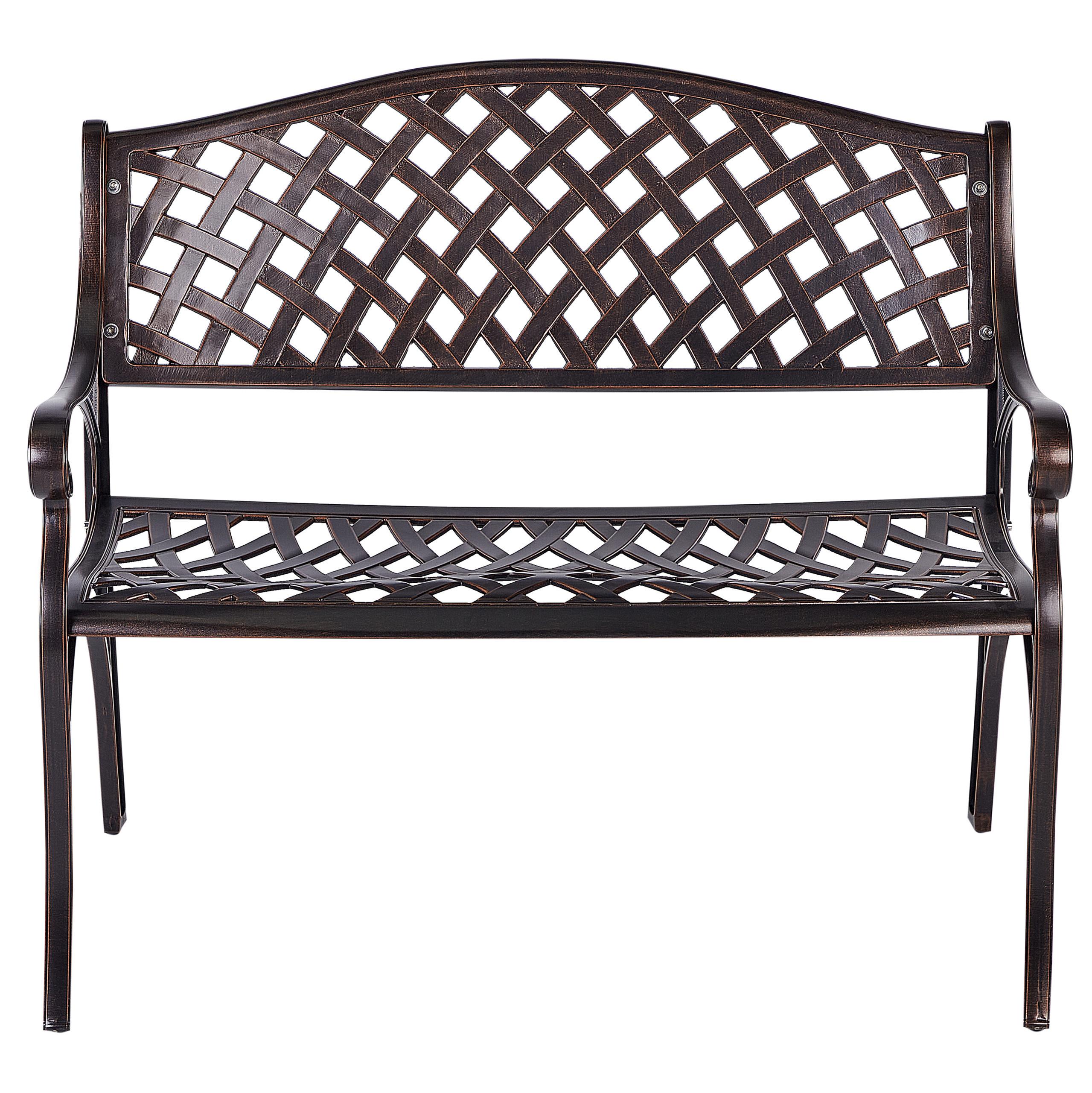 GARTENBANK 2-Sitzer Braun Staggia - Braun, Metall (104/87/56cm) - Beliani