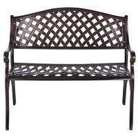 GARTENBANK 2-Sitzer Braun Staggia - Braun, Metall (104/87/56cm) - Beliani