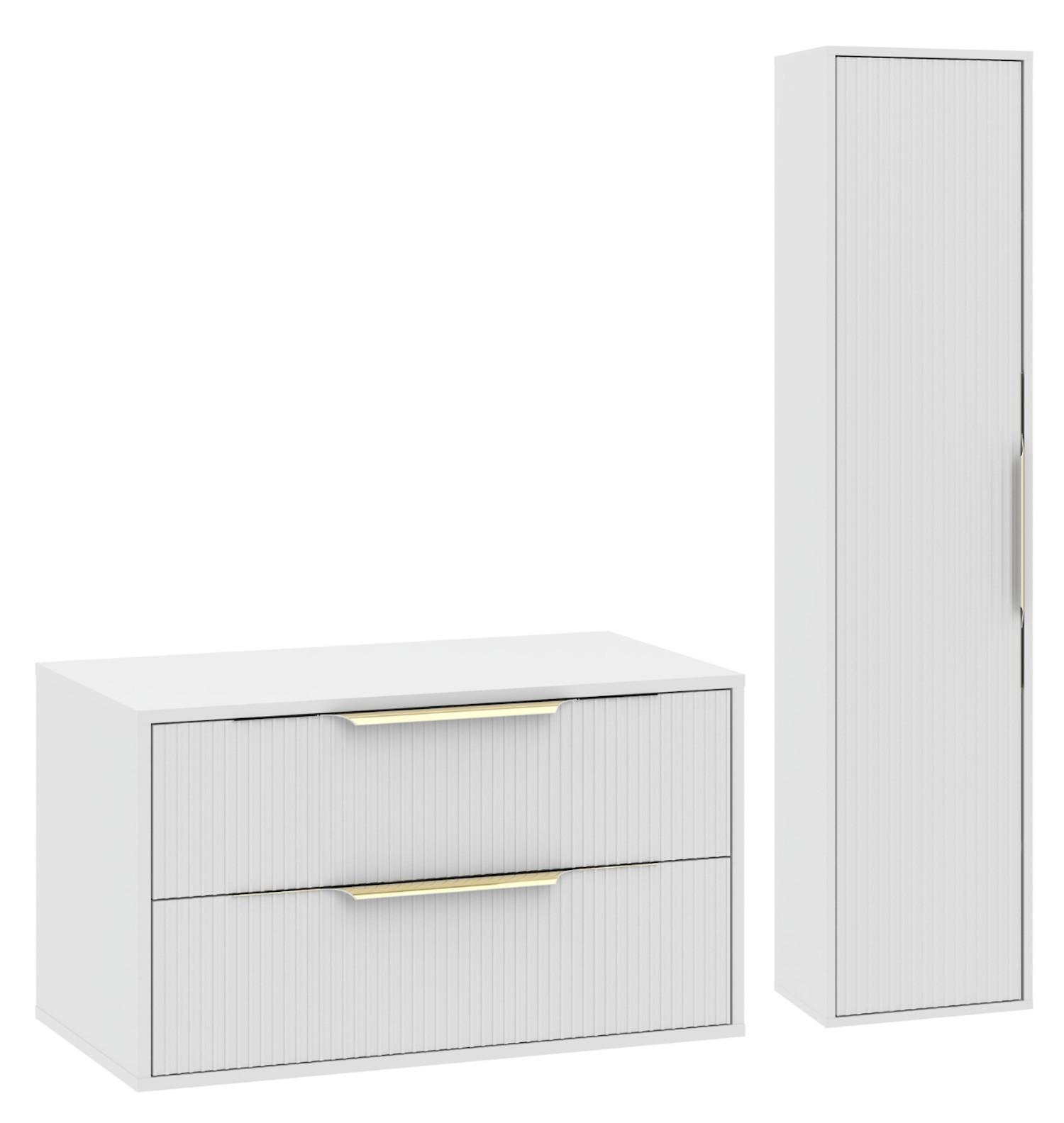 BADMÖBEL-SET Rimini 2 Teile Weiß Matt - 80 x 46 x 46 cm - Weiß, Holz (80/46/46cm) - Badplaats