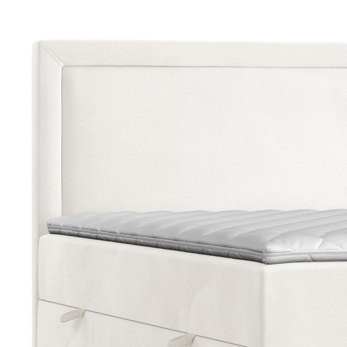 BOXBETT Jodan 120/200 cm Creme im Magic Velvet Stoff - Creme/Schwarz, Holz/Holzwerkstoff (120/200cm) - AltaBeds