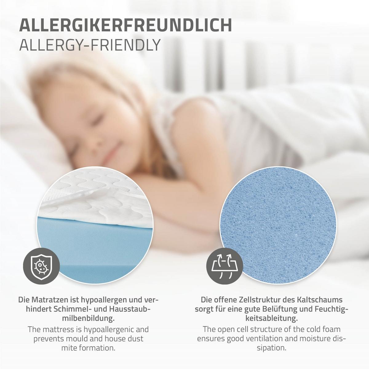 KINDERBETT mit Dach und Matratze 90x200 cm Weiß - Weiß, Holz (90/200cm) - ML-DESIGN