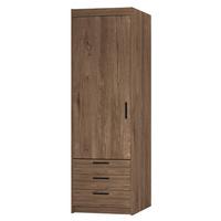 KLEIDERSCHRANK Storicos Eiche Lefkas 59,9/190,5/53 cm - 1T3S Modern mit Schubladen - Braun, Holzwerkstoff/Kunststoff (59.9/190.5/53cm) - AX Living