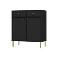 SIDEBOARD TORINO 84/95/41cm mit 2 Schubladen 2 Türen Graphitfarben - Graphitfarben, Holzwerkstoff (84/95/41cm) - MASSENO