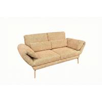 SOFA HOLLY Gelb Flachgewebe - Gelb/Braun, Textil/Metall (176/90/92cm) - KAWOLA
