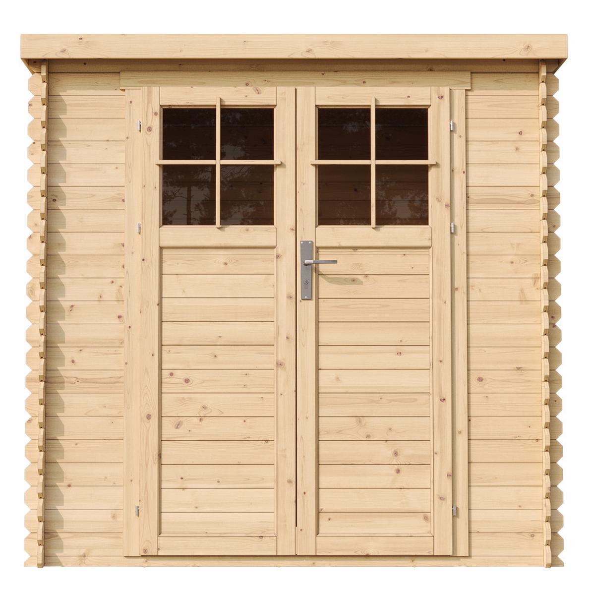 HOLZ-GARTENHAUS mit hochwertige abschließbare Tür - 2,22 m2 - M311F - Beige, Holz (204/200/142cm) - Timbela