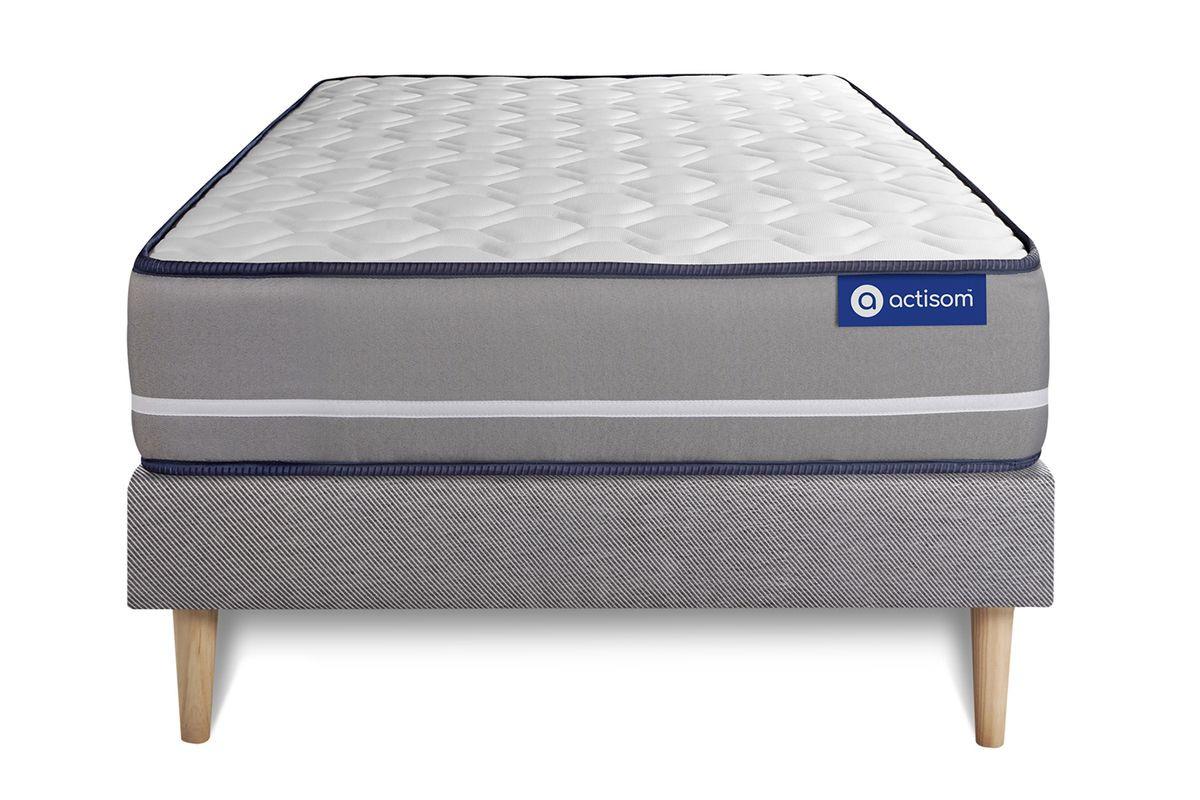 BETT Actiflex pur Taschenfederkern 80 x 200 cm h3 - Kit Bettgestell Grau - Beige/Grau, Karton/Holz (80/200cm) - ACTISOM
